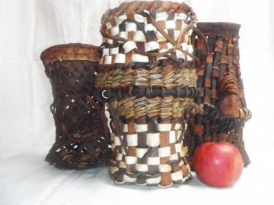 Baskets made of mixed materials