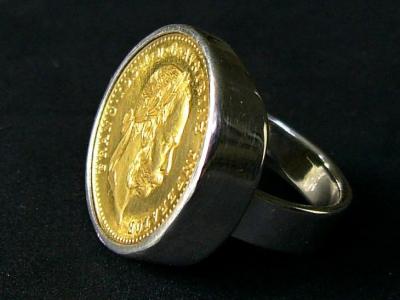 Antique Gold Coin Ring