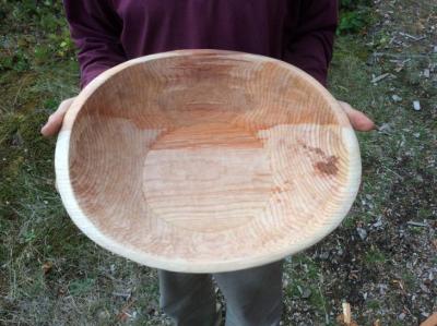 Hand carved alder bowl