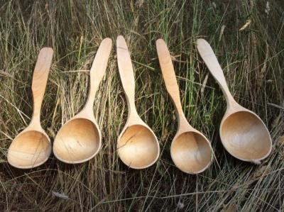 Hand carved maple serving spoons