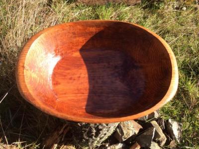 A Hand carved alder bowl