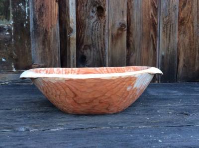 Salad bowl hand carved by adze 