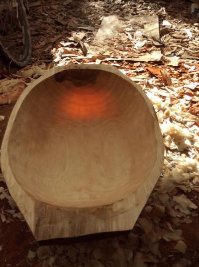 Carving a Poplar Salad Bowl