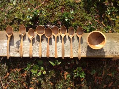 Assortment of hand carved spoons