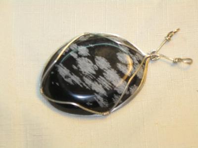 Snowflake Obsidian Pendant