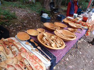 wooden bowls and spoons at the Saturday market!