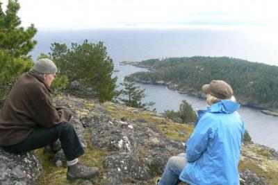 Al and Sheila looking over Jenkins Island