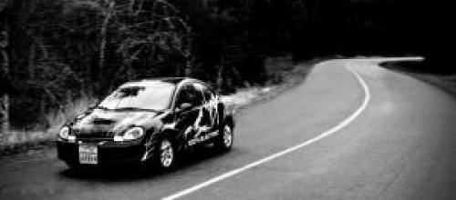 Electric car on road